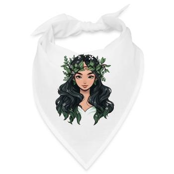 Portrait einer jungen Frau im Cartoon Stil - Bandana - Weiß - Vorne