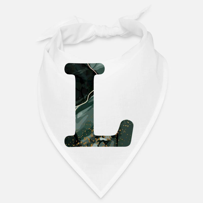 Letter l marbled green Bandana