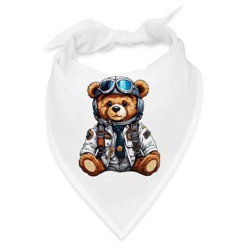 Teddybär / Kuscheltier / Stofftier / Geschenkidee - Bandana - Weiß - Vorne