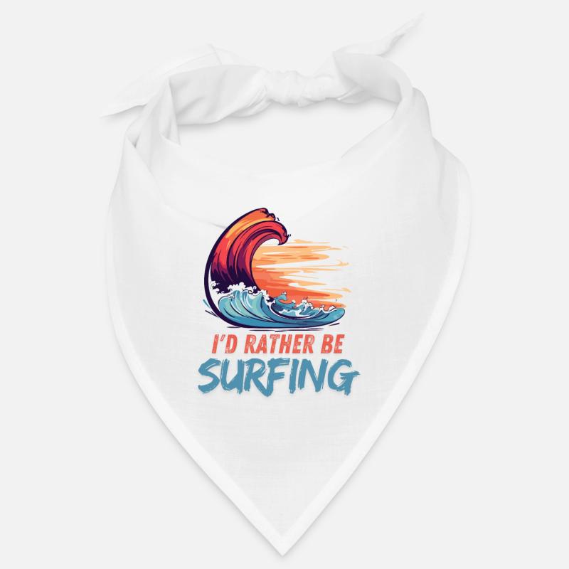 I'd Rather Be Surfing Wave Artwork Bandana