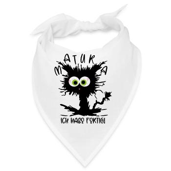 Matura 2026 - Ich habe fertig - Gestresste Katze - Bandana - Weiß - Vorne