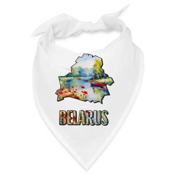 Aquarell Landkarte Belarus - Bandana - Weiß - Vorne