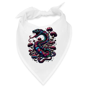 Psychedelische Schlange mit Pilzen - Bandana - Weiß - Vorne