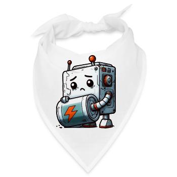 Leere Batterie für Roboter-Bot - Bandana - Weiß - Vorne