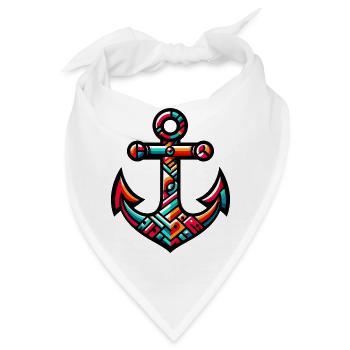 Ein Anker - Bandana - Weiß - Vorne