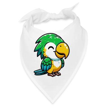 Papagei - Bandana - Weiß - Vorne