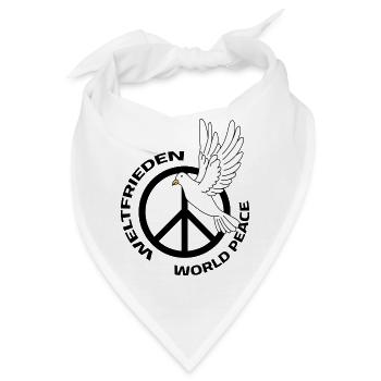 Weltfrieden - World Peace - Bandana - Weiß - Vorne