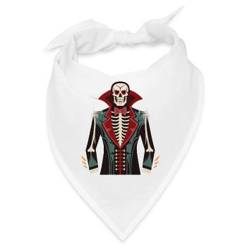 Ein Skelett-Brustkorb, ein Vampir-Smoking-Print Kostüm - Bandana - Weiß - Vorne