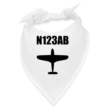 Custom Aviation - Flugzeug - Luffahrt - Pilot - Bandana - Weiß - Vorne