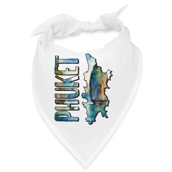 Aquarell Landkarte Phuket - Bandana - Weiß - Vorne