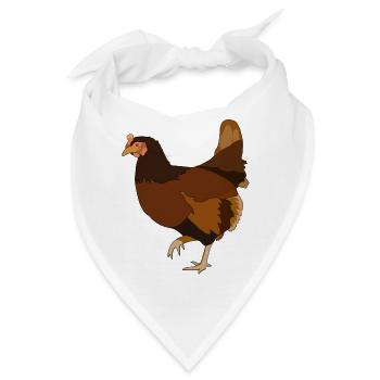 Huhn Hühner - Bandana - Weiß - Vorne