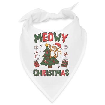 Miauige Weihnachten - Weihnachts- und Katzenspaß - Bandana - Weiß - Vorne