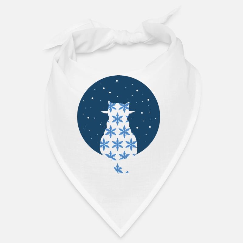 Chat regardant les flocons de neige - Bandana - blanc