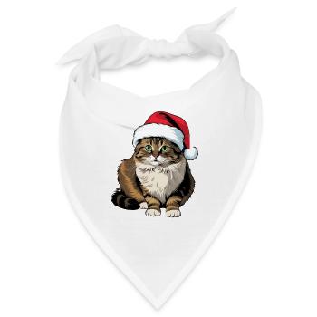 Niedliche Katzen-Ragdoll im Weihnachtsmodus - Bandana - Weiß - Vorne