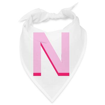 Pop und moderner rosa Buchstabe n - Bandana - Weiß - Vorne