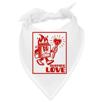 Burning Love - Romantisches Retro Design - Bandana - Weiß - Vorne