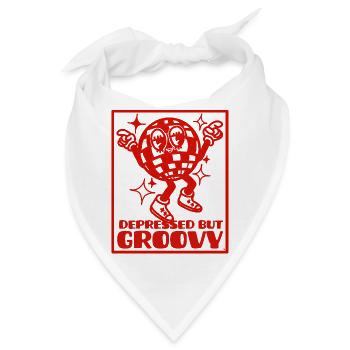 Depressiv, aber groovy - Disco Ball Design - Bandana - Weiß - Vorne