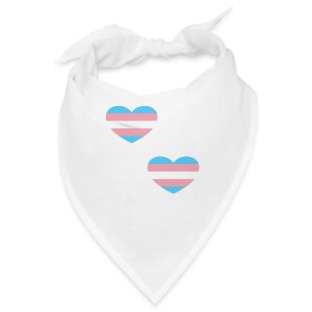 Trans Flagge Herzen - Bandana - Weiß - Vorne