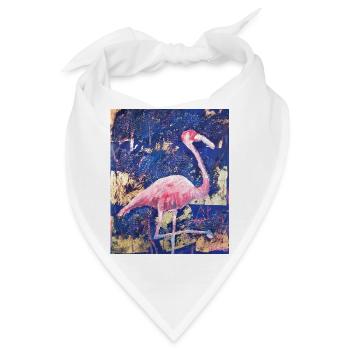 Expressionist Flamingo Artwork - Bandana - Weiß - Vorne