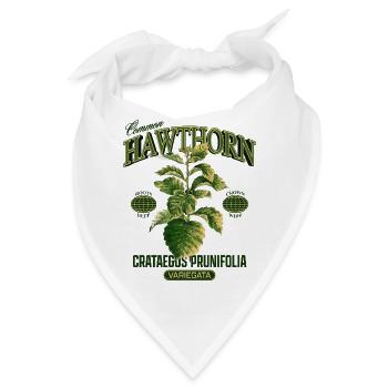 Common Hawthorn Botanical Art - Bandana - Weiß - Vorne