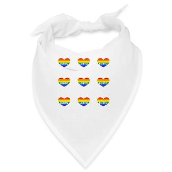 Regenbogen Herz LGBTQ Pride - Bandana - Weiß - Vorne