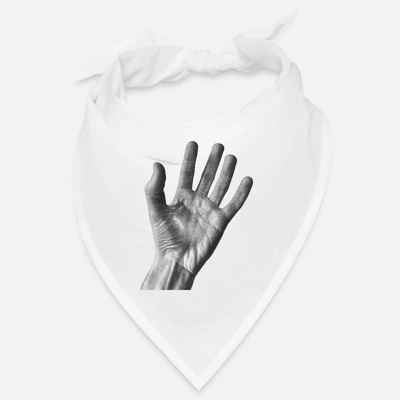 Schwarz-weiße Handfläche - Bandana - Weiß
