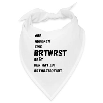 bratwurst grillen papa dad joke witz grillmeister - Bandana - Weiß - Vorne