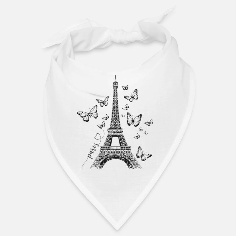 Paris Eiffelturm Frankreich Schmetterlinge Kunst Bandana