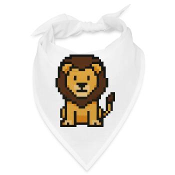 Löwe Pixel - Bandana - Weiß - Vorne