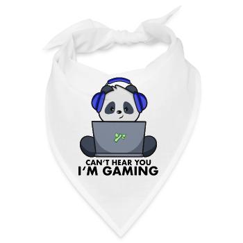 Panda Zocker - Gamer - sorry I‘m gaming - Bandana - Weiß - Vorne