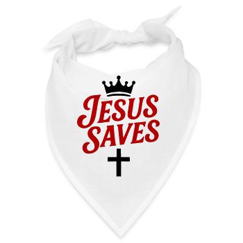 Jesus Rettet Kreuz - Bandana - Weiß - Vorne