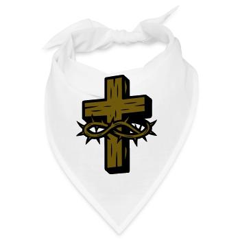 Kreuz Dornenkrone Symbol - Bandana - Weiß - Vorne
