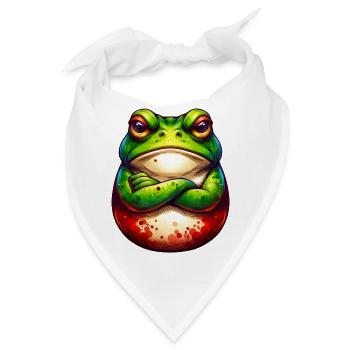 Frosch - Verschränkte Arme - Nö - Schlechte Laune - Bandana - Weiß - Vorne