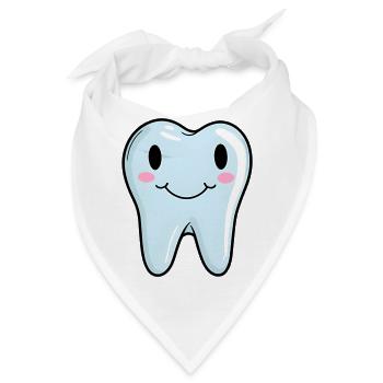 Zahn Zähne Lächeln Lachen - Bandana - Weiß - Vorne
