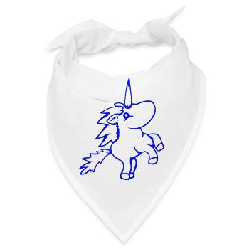 Einhorn springt hoch Vorderbeine süß Cartoon Pferd - Bandana - Weiß - Vorne