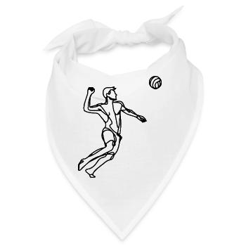 Beachvolleyballer Zeichnung - Bandana - Weiß - Vorne