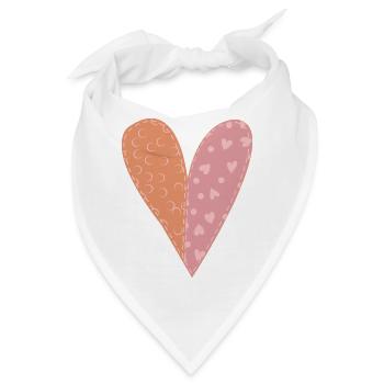 Patchwork Herz Nr. 7 - Bandana - Weiß - Vorne