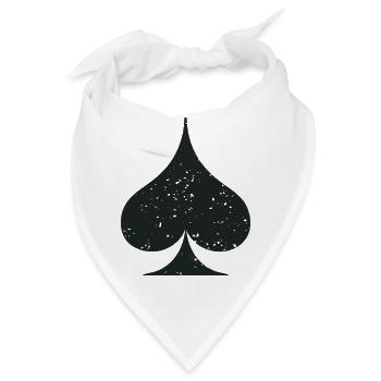 Kartenanzug Pik Symbol Grunge Textur - Bandana - Weiß - Vorne