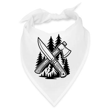 Überleben - Messer und Axt - Bandana - Weiß - Vorne