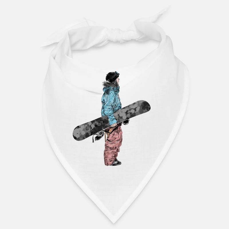 Abenteuer Snowboarderin Illustration Bandana