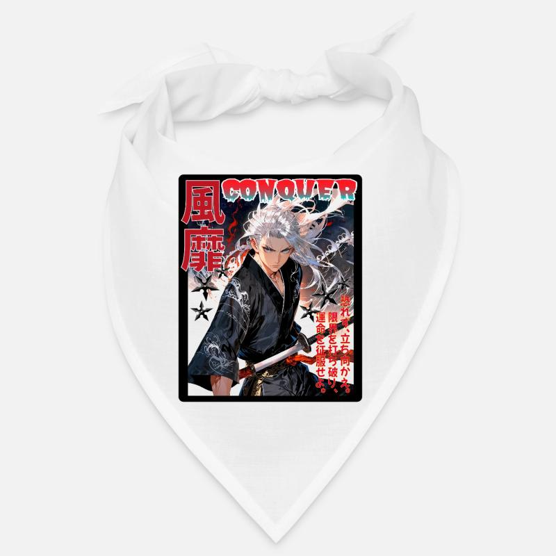 Fierce Samurai with Wind Pattern Bandana