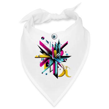 Urban Cityscape mit Pop-Art Akzenten - Bandana - Weiß - Vorne