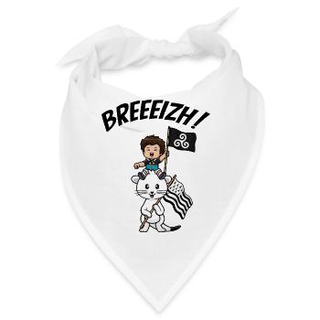 Brittany Breizh Hermine Breton Kind Gwenn ha Du - Bandana - Weiß - Vorne