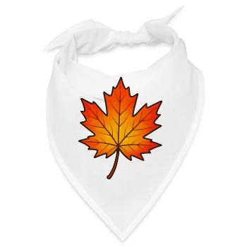 Herbstlicher Ahornblatt-Print - Bandana - Weiß - Vorne