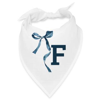 Monogramm f Geschenkidee - Bandana - Weiß - Vorne