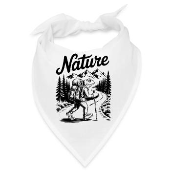 Frosch auf Wanderung - Spazieren in der Natur - Bandana - Weiß - Vorne