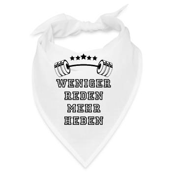 Weniger Reden GYM: Kraft & Fokus - Bandana - Weiß - Vorne