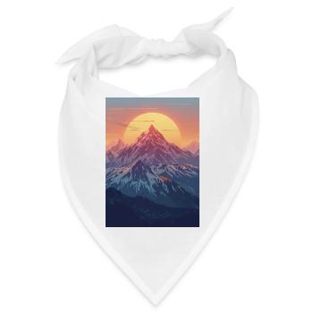 Berge in der pastellfarbenen Sonne - Bandana - Weiß - Vorne