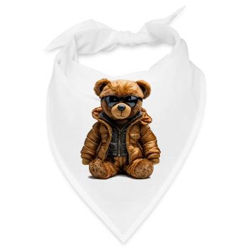 Cooler Bär im Parka - Bandana - Weiß - Vorne