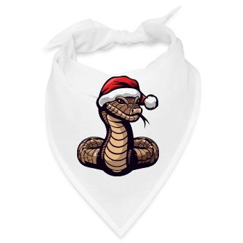 Schlange Kobra Weihnachten - Bandana - Weiß - Vorne
